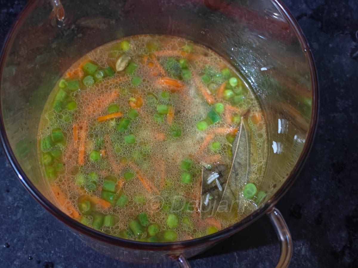 %how to cook veg pulav in a microwave recipe step debjanir rannaghar