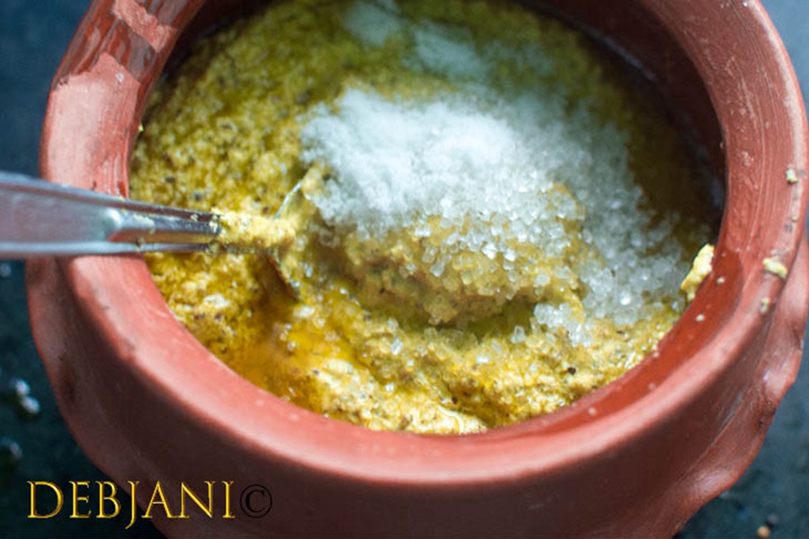 %Aam Kasundi Recipe step Debjanir Rannaghar