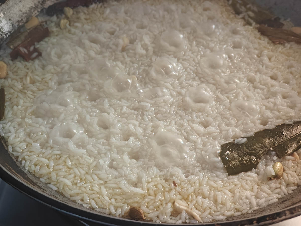 %cooking kaju kishmish pulao step