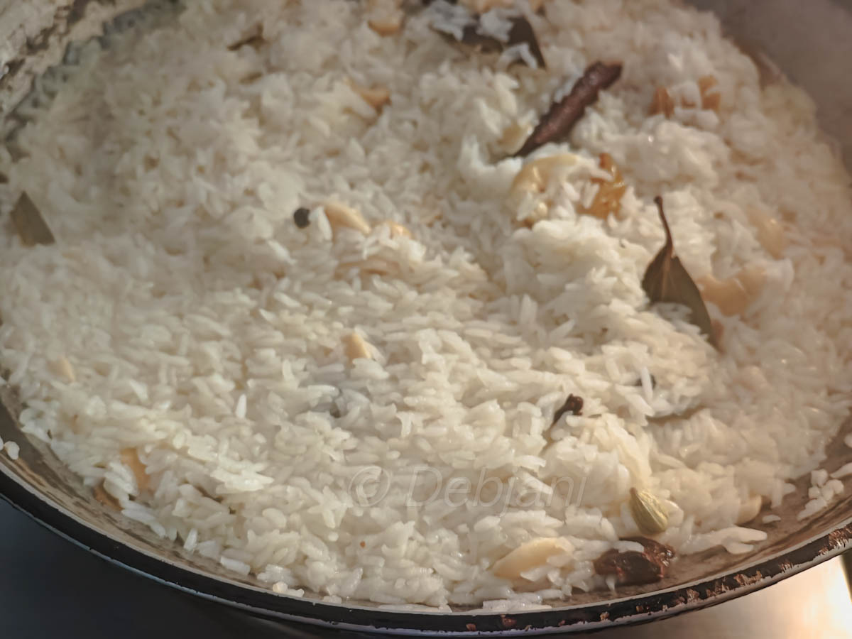 %cooking kaju kishmish pulao step