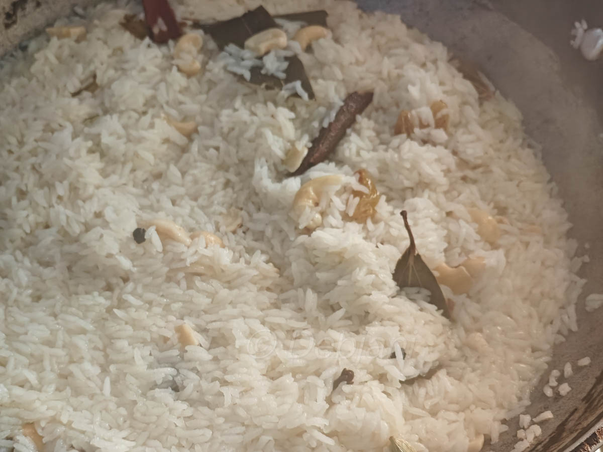 %cooking kaju kishmish pulao step