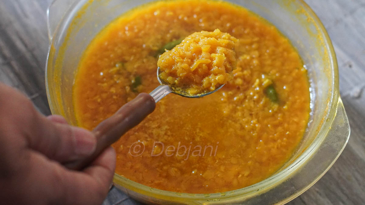 %bengali masoor dal sheddho in microwave recipe debjanir rannaghar