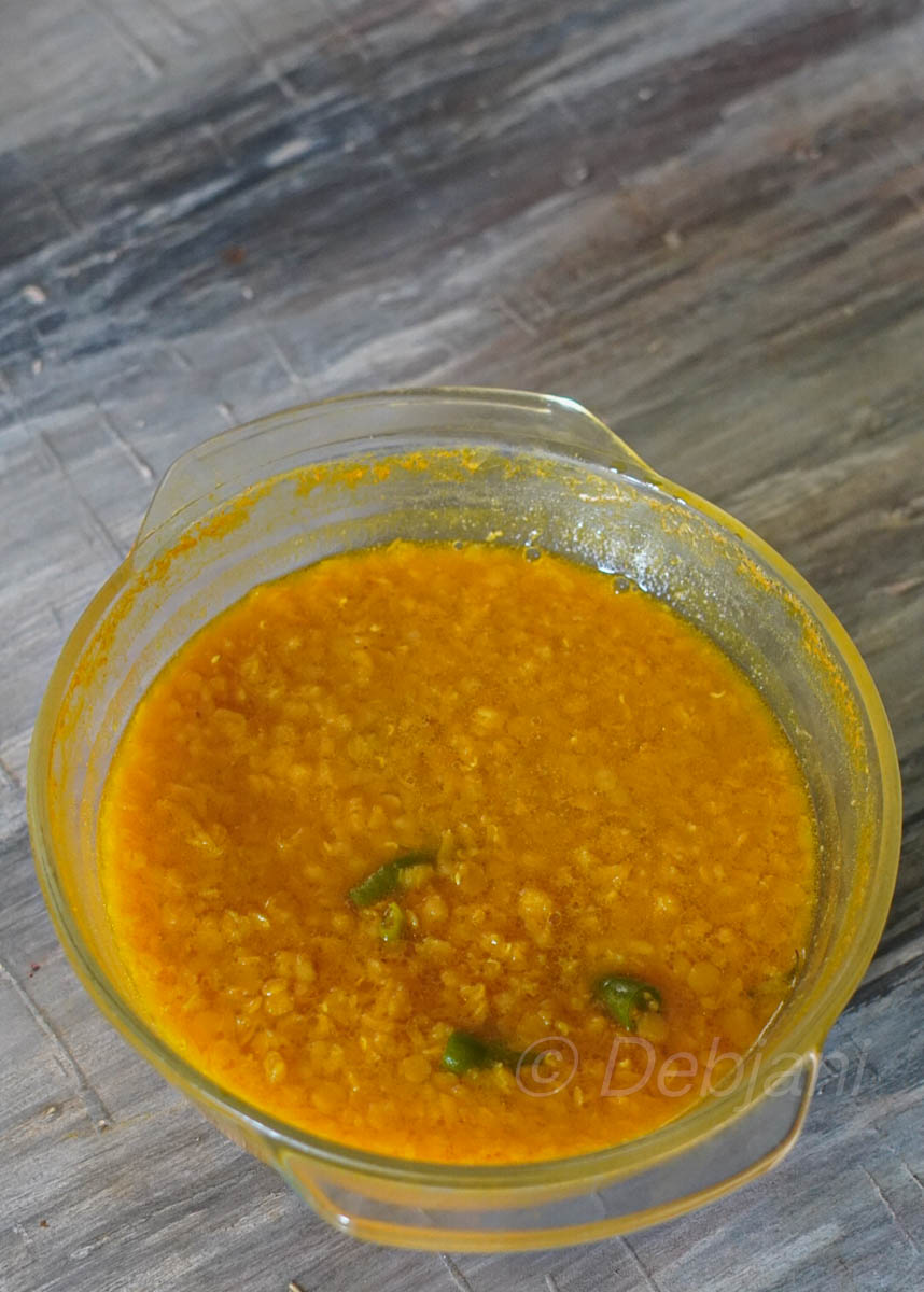 %bengali red lentil soup musurir dal sheddho in microwave recipe debjanir rannaghar