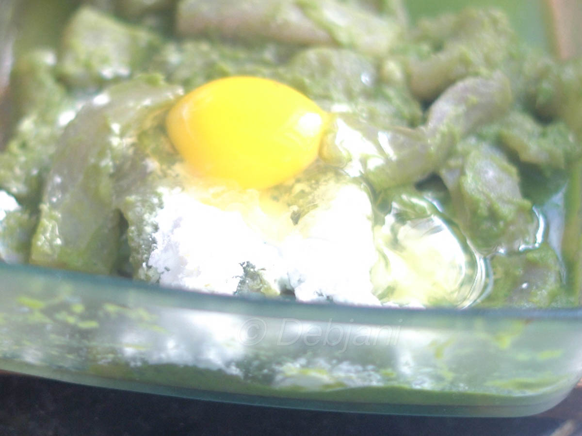 %fish fillet marination with egg and corn flour