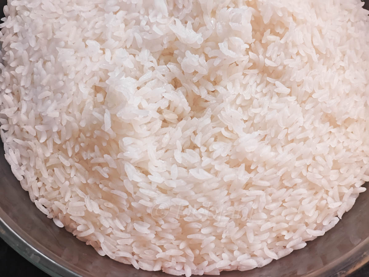 %perfect gobindobhog chal-er bhat cooking process in microwave